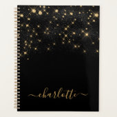 Gold Glitter Sparking Elegant Glamoureus Script Planner (Voorkant)