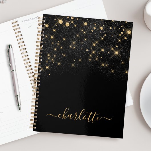 Gold Glitter Sparking Elegant Glamoureus Script Planner