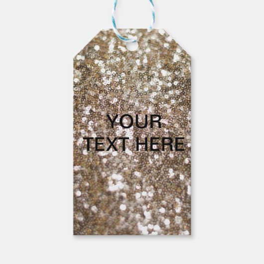 Gold Glitter Sparking Glam Girly Glitzy Cadeaulabel (Voorkant)