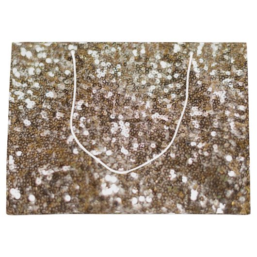 Gold Glitter Sparking Glam Girly Glitzy Groot Cadeauzakje (Voorkant)