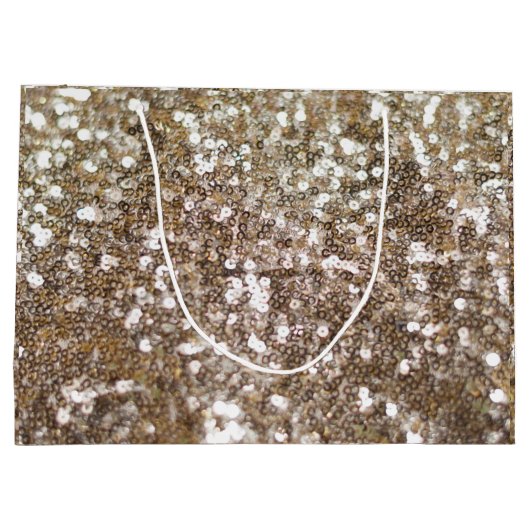 Gold Glitter Sparking Glam Girly Glitzy Groot Cadeauzakje (Achterkant)