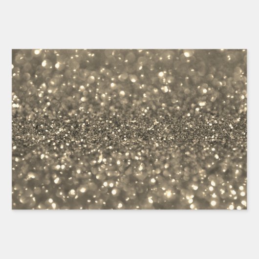 Gold Glitter Sparking Glam Girly Glitzy Inpakpapier Vel (Voorkant 3)