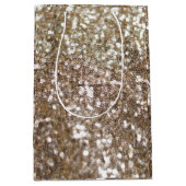 Gold Glitter Sparking Glam Girly Glitzy Medium Cadeauzakje (Voorkant)