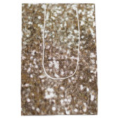 Gold Glitter Sparking Glam Girly Glitzy Medium Cadeauzakje (Achterkant)