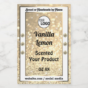 Gold Glitter Sparking Jewels Product Labels Logo Voedselcontainer Etiket