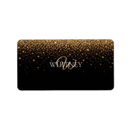 Gold Glitter Sparkle Elegant Luxury Texture        Etiket