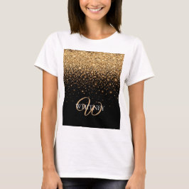 Gold Glitter Sparkle Elegant Luxury Texture        T-shirt