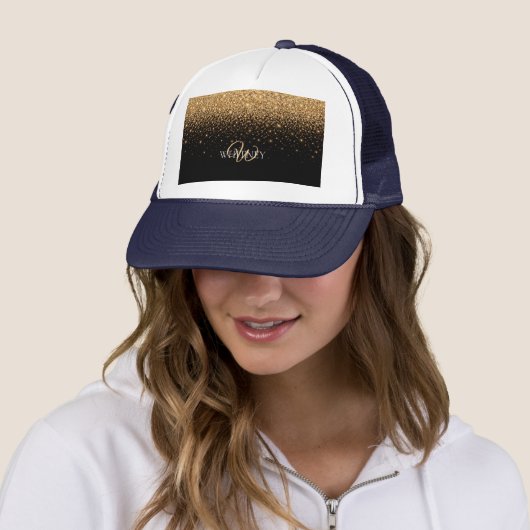 Gold Glitter Sparkle Elegant Luxury Texture Trucker Pet (In situ)
