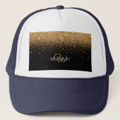Gold Glitter Sparkle Elegant Luxury Texture Trucker Pet (Voorkant)