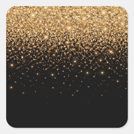 Gold Glitter Sparkle Elegant Luxury Texture Vierkante Sticker (Voorkant)