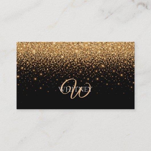 Gold Glitter Sparkle Elegant Luxury Texture Visitekaartje (Voorkant)