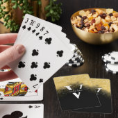 Gold Glitter Sparkle Elegant Monogram Black Aangep Pokerkaarten (Insitu)