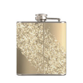 Gold Glitter Sparkle Eyelashes Monogram Naam Heupfles (Achterkant)