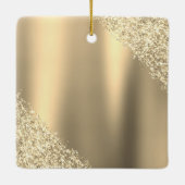 Gold Glitter Sparkle Eyelashes Monogram Naam Keramisch Ornament (Achterkant)