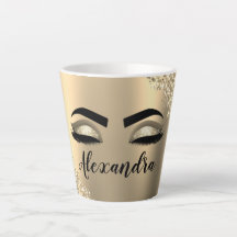 Gold Glitter Sparkle Eyelashes Monogram Naam