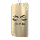Gold Glitter Sparkle Eyelashes Monogram Naam Luchtverfrisser (Links)