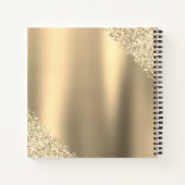 Gold Glitter Sparkle Eyelashes Monogram Naam Notitieboek (Achterkant)