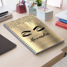 Gold Glitter Sparkle Eyelashes Monogram Naam