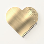 Gold Glitter Sparkle Eyelashes Monogram Naam Notitieboek (Achterkant)