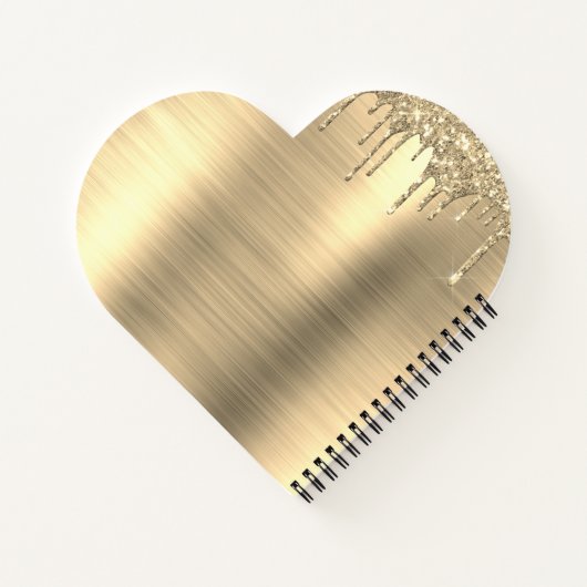 Gold Glitter Sparkle Eyelashes Monogram Naam Notitieboek (Achterkant)