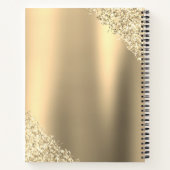 Gold Glitter Sparkle Eyelashes Monogram Naam Notitieboek (Achterkant)