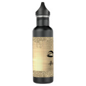 Gold Glitter Sparkle Eyelashes Monogram Naam Waterfles (Links)