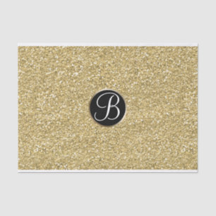 Gold Glitter Sparkle Glam Monogram Initiaal Aangep Tissuepapier