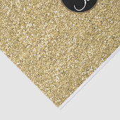 Gold Glitter Sparkle Glam Monogram Initiaal Aangep Tissuepapier (Detail)