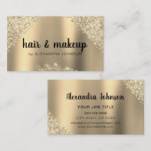 Gold Glitter Sparkle Hair Makeup Visitekaartje (Voorkant / Achterkant)
