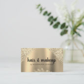 Gold Glitter Sparkle Hair Makeup Visitekaartje (Staand voorkant)