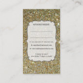 GOLD Glitter Sparkle Hair Stylist Benoeming Afsprakenkaartje (Achterkant)