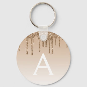Gold Glitter & Sparkle Luxury Monogram Sleutelhanger