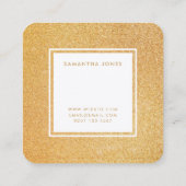 Gold Glitter Sparkle Moderne Interior Designer Vierkante Visitekaartje (Achterkant)