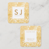 Gold Glitter Sparkle Moderne Interior Designer Vierkante Visitekaartje (Voorkant / Achterkant)