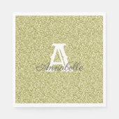 Gold Glitter & Sparkle Monogram Napkin Servet (Voorkant)