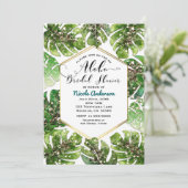 Gold Glitter Sparkle Tropical Leaves Vrijgezellenf Kaart (Staand voorkant)