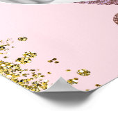 Gold Glitter Sparkle Unicorn Foto Birthday Party Poster (Hoek)