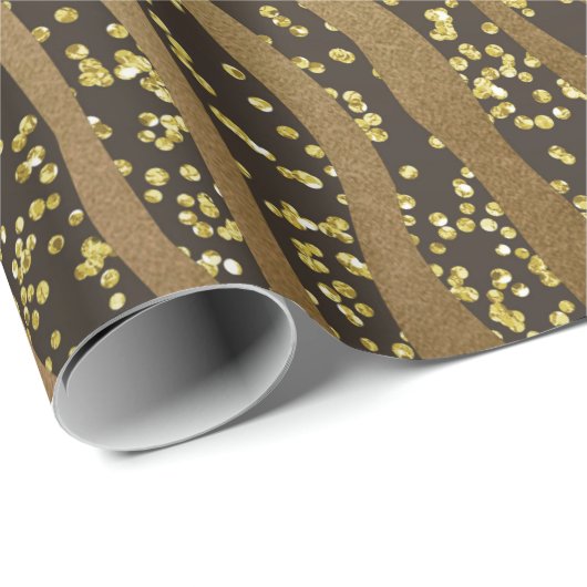Gold Glitter Sparkle Zebra Oerwoud Safari Glam Cadeaupapier (Rol Hoek)