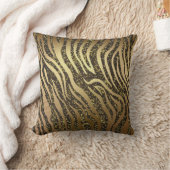 Gold Glitter Sparkle Zebra Oerwoud Safari Glam Kussen (Deken)
