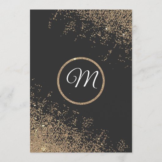 Gold Glitter Sparkles Black-programma Programmakaart (Achterkant)