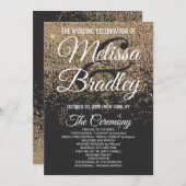 Gold Glitter Sparkles Black-programma Programmakaart (Voorkant / Achterkant)