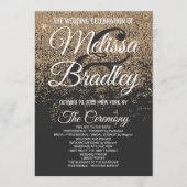 Gold Glitter Sparkles Black-programma Programmakaart (Voorkant)