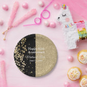 Gold Glitter Sparkles Elegant Black Calligraphy Papieren Bordje (Feest)