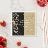 Gold Glitter Sparkles Elegant Black Calligraphy Servet (Insitu)