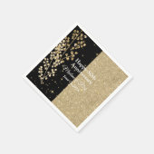 Gold Glitter Sparkles Elegant Black Calligraphy Servet (Hoek)