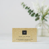Gold Glitter Sparkles Moderne Hip Chic-profielkaar Visitekaartje (Staand voorkant)