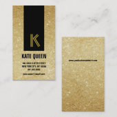 Gold Glitter Sparkles Moderne Hip Chic-profielkaar Visitekaartje (Voorkant / Achterkant)