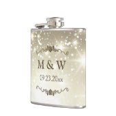 Gold Glitter Sparkles Wedding Heupfles (Links)