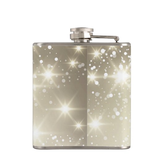 Gold Glitter Sparkles Wedding Heupfles (Achterkant)