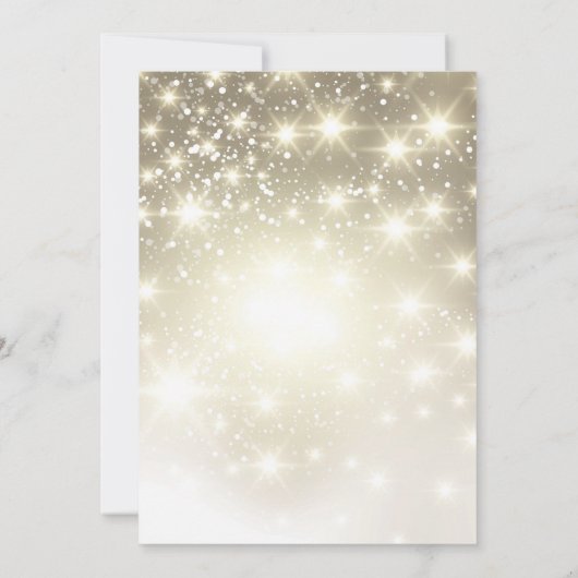 Gold Glitter Sparkles Wedding Kaart (Achterkant)